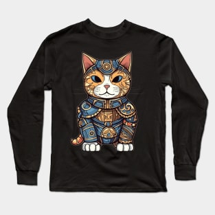 Cute Miaw Cat in Armor Long Sleeve T-Shirt